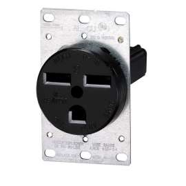Leviton R10-5372-S00 Electrical Receptacle, 30 A, Black