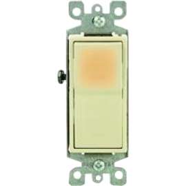 Leviton Decora S11-05611-2IS Rocker Switch with Ground Screw, 120/277 V, Screw Mounting, Thermoplastic, Ivory