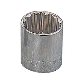 Vulcan Socket, 1/2 In Drive, 7/16 In, 12 Point, Chrome Vanadium Steel, Chrome