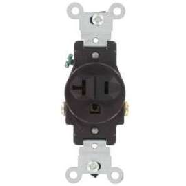 Leviton S01-05821-0IS Single Receptacle, 20 A, Brown