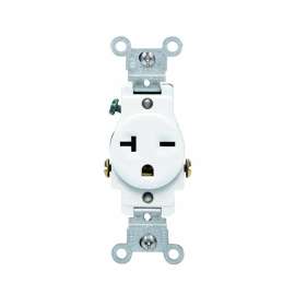 Leviton S02-05821-0WS Single Receptacle, 20 A, White