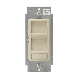 Leviton R68-06674-P0T Electro-Mechanical Slide Dimmer, 120 V, Light Almond