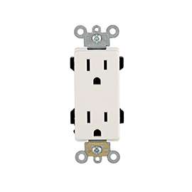 Leviton 242-16252-00W Duplex Receptacle, 15 A, 2-Pole, 5-15R, White