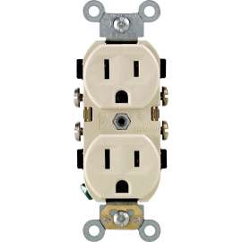 Leviton S01-0BR15-0IS Duplex Receptacle, 15 A, 2-Pole, 5-15R, Ivory
