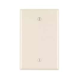 Leviton R56-0PJ13-00T 1-Blank Midway Size Wall Plate, 1 Gang, 4.875 in L X 3-1/8 in W 0.255 in T, Light Almond