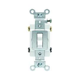 Leviton S04-CS220-2WS Toggle Switch, 120/277 V, Screw Mounting, Thermoplastic, White