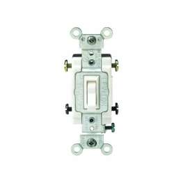 Leviton S02-CS415-2WS Toggle Switch, 120/277 V, Flush Mounting, Thermoplastic, White