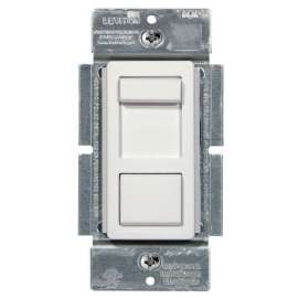 Leviton R50-IPL06-10M Slide Dimmer, 120 V, Ivory/White