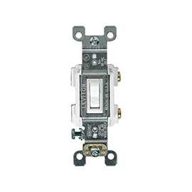 Leviton RS115-WCP Switch, 120 V, Strap Mounting, Thermoplastic, White