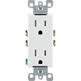 Leviton S02-T5325-00W Duplex Receptacle, 15 A, 2-Pole, 5-15R, White