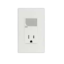 Leviton S04-T6525-00W Receptacle with LED Guide Light, 15 A, White