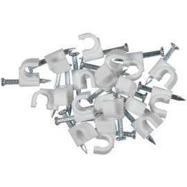 20PK WHT Coax Nail Clip