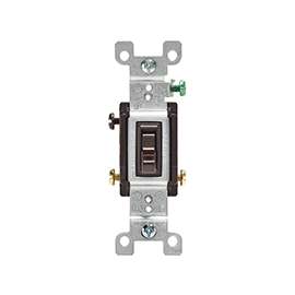 Leviton 1453-2 Switch, 120 V, Flush Mounting, Thermoplastic, Brown