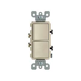 Leviton Decora R51-05634-0IS Combination Switch, 120/277 V, Wall Mounting, Thermoplastic, Ivory