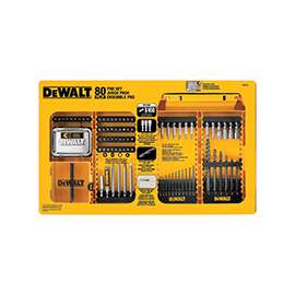 DeWALT DW2587 Combination, Professional Drill and Driver Bit Set, Steel, Black Oxide, 80-Piece