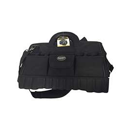 Bucket Boss 64018 Tool Bag, 17-Pocket, Zipper Closure, Poly Fabric, Black