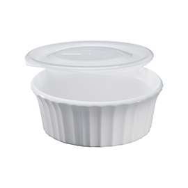 CorningWare 1114931 Casserole Dish with Lid, 16 oz Capacity, Ceramic, French White