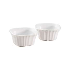 CorningWare 1111281 Bake Dish Set, 7 oz Capacity, Stoneware, French White