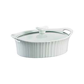 CorningWare 1105929 Casserole Dish, 1.5 qt Capacity, Stoneware, French White
