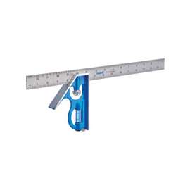 Empire True Blue E280 Combination Square, SAE, Mono Vial, Stainless Steel Blade, 16 in L Blade