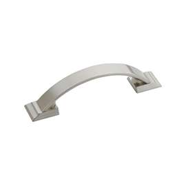 Amerock BP29349G10 Drawer Pull, 4-3/8 in L Handle, Zinc, Satin Nickel