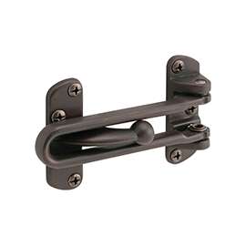 Defender Security U 10309 Swing Bar Lock, 3-7/8 in L, 2-1/2 in W, Zinc, Classic Bronze