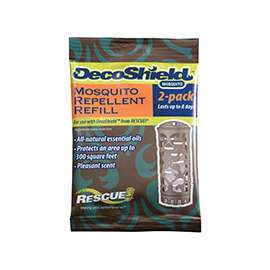 Decoshield DS-MR-DB12 Mosquito Repellent Refill Pack, Light-Yellow/Clear, Liquid, Lemon and Peppermint, 300 sq-ft