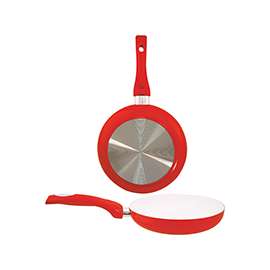 Euro-Ware Eurohome 8120-RD Fry Pan, Aluminum, Red