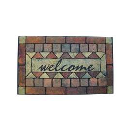 Simple Spaces Door Mat, 18 In W X 30 In L, Welcome Imprint, Rubber