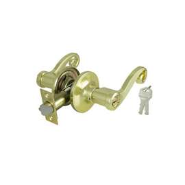 ProSource Entry Tubular Leverset, Left Hand/Right Hand/Reversible Grip, Polished Brass