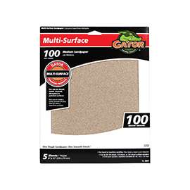 Gator 4441 Sanding Sheet, 100-Grit, Medium, Aluminum Oxide