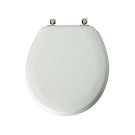Mayfair 44BN000 Toilet Seat, Round, Wood, White