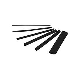 GB HST-ASTB Heat-Shrink Tubing, 3/32 in Expanded, 3/64 in Recovered Dia, 4 in L, Polyolefin, Black