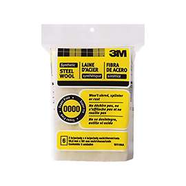 3M 10119NA Steel Wool Pad, #0000-Grit, Super Fine, Synthetic Steel