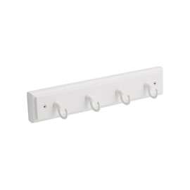 Amerock 2000316 Key and Gadget Hook Rack, 4-Key Hook, White