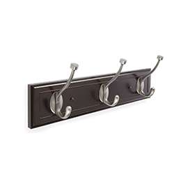 Amerock 2000330 Hook Rack, 3-Hook, MDF/Zinc, Oil-Rubbed Bronze