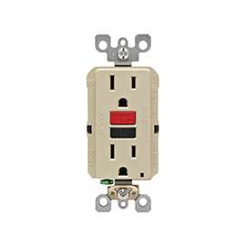 Leviton R71-GFNT1-0RI Duplex GFCI Receptacle, 15 A, 2-Pole, 5-15R, Ivory