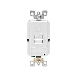 Leviton R58-GFRBF-0KW GFCI Receptacle, 125 V, 20 A, 2 Pole, 3 Wire, White
