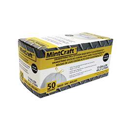 Vulcan FG-O3812-04 Kitchen Trash Bags, 13 gal Capacity, White