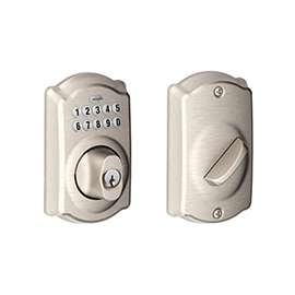 Schlage BE365 CAM 619 Heavy-Duty Keypad Deadbolt, Keyed Alike, Keyed Different Key, 2 Grade, 1-Cylinder