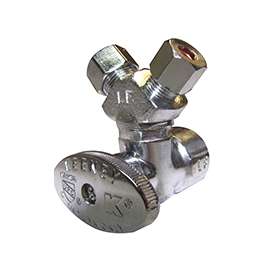 Plumb Pak PP2902VLF Stop Valve, 1/2 x 3/8 x 1/4 in FIP x Compression x Compression, Chrome