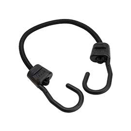 KEEPER Ultra 06068 Bungee Cord with Steel Core, Hook End, 18 in L, Rubber, Black