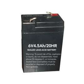 HOWARD LIGHTING HL0202-BATT Replacement Rechargeable Battery, 6 V, 4.5 A, Lead Acid Battery, For Exit Sign