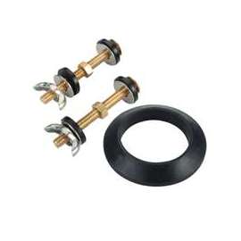 Worldwide Sourcing Tank Bowl Connector Kit, Rubber Washer, Polished Brass