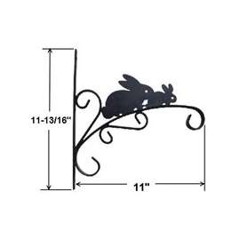 Landscapers Select Planter Bracket Rabbit, 11 In L, Wall Mount, Aluminum, Matte Black
