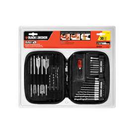 Black+Decker 71-973 Quick-Connect Drill Bit Set, Metallic, 30-Piece, For 3/8 in, 1/2 in Cordless and Corded Drills