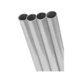 K & S 8101 Tube, 0.066 in ID x 0.0937 in OD Dia, 12 in L, Aluminum
