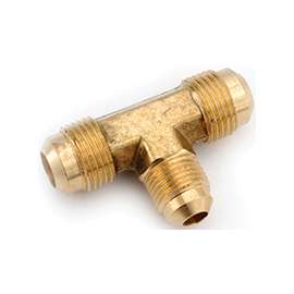 Anderson Metals 754059-101008 Tube Reducing Tee, 5/8 x 5/8 x 1/2 in Flare, 750 psi, Brass