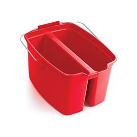 Rubbermaid 1887094 Double Pail, 19 qt Capacity, Plastic Wringer, Red