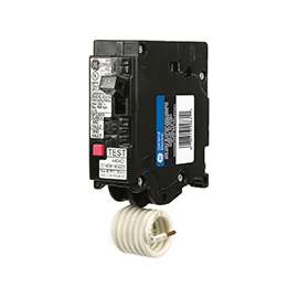 GE Industrial Solutions THQL1115DFP Dual-Function Circuit Breaker, 120 V, Non-Interchangeable Trip, Plug-In Mounting